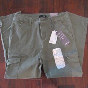 1822 Denim Olive Utility Cargo Pants Size 12 NWT Straight Leg